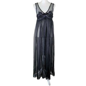 Vintage Victoria's Secret Gold Label Lingerie Dress Nightgown Soutache Flowers M